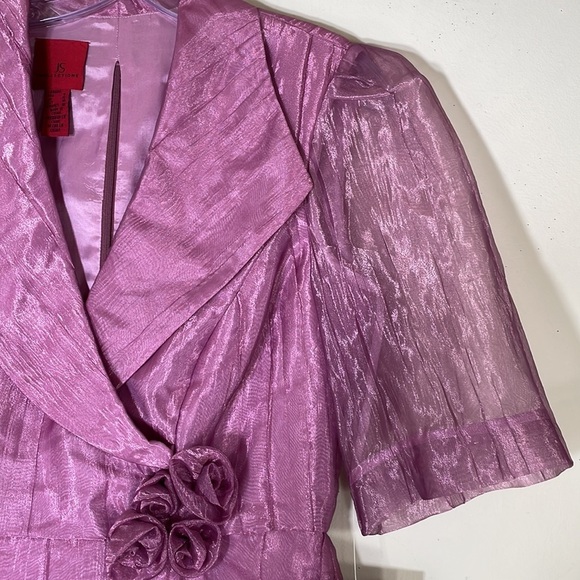 NWT. JS Collections 8 3D Floral Zipper Back Organza Blouse. - Picture 6 of 13